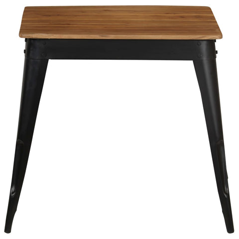 vidaXL Dining Table Solid Acacia Wood and Steel 75x75x76 cm