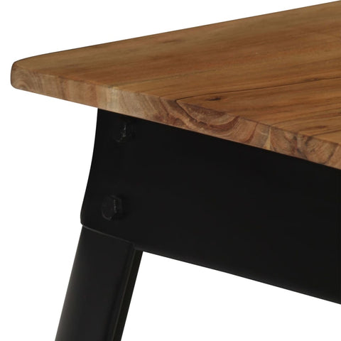 vidaXL Dining Table Solid Acacia Wood and Steel 75x75x76 cm