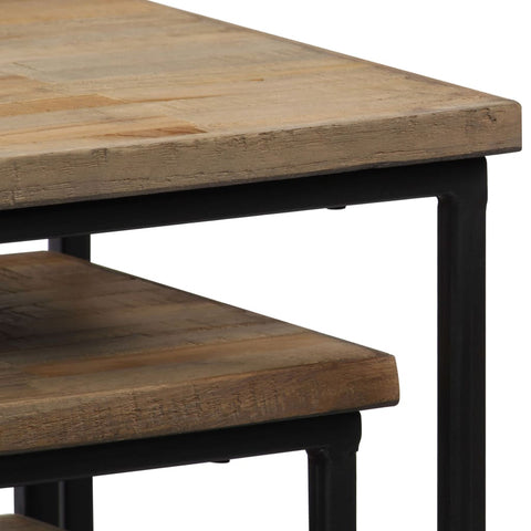 vidaXL 3 Piece Plant Table Set Reclaimed Teak