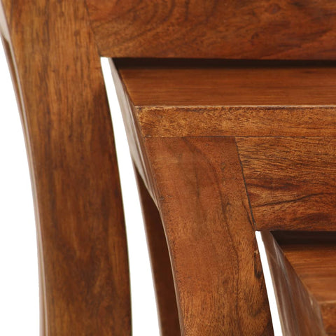vidaXL Nesting Table Set 3 Pieces Solid Acacia Wood 50x35x50 cm Brown
