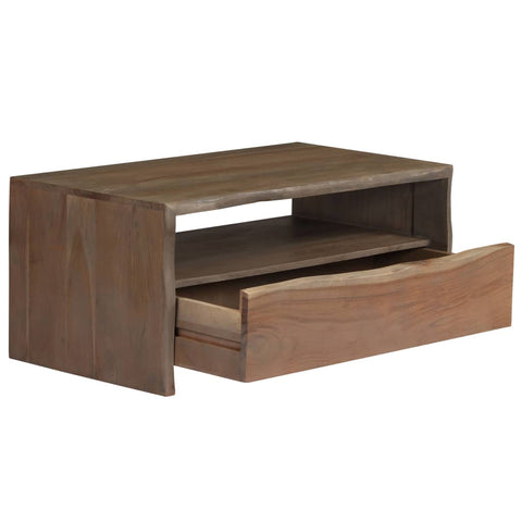 vidaXL Coffee Table Solid Acacia Wood Live Edges 90x50x40 cm Grey