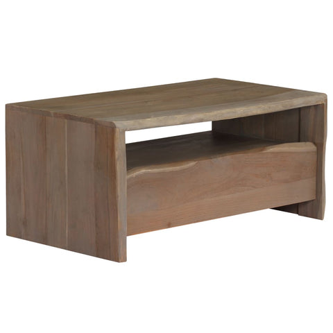 vidaXL Coffee Table Solid Acacia Wood Live Edges 90x50x40 cm Grey