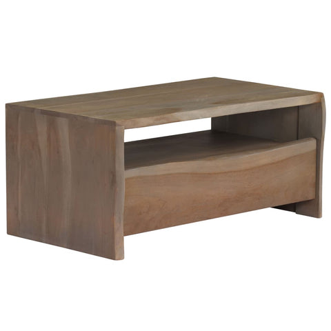 vidaXL Coffee Table Solid Acacia Wood Live Edges 90x50x40 cm Grey