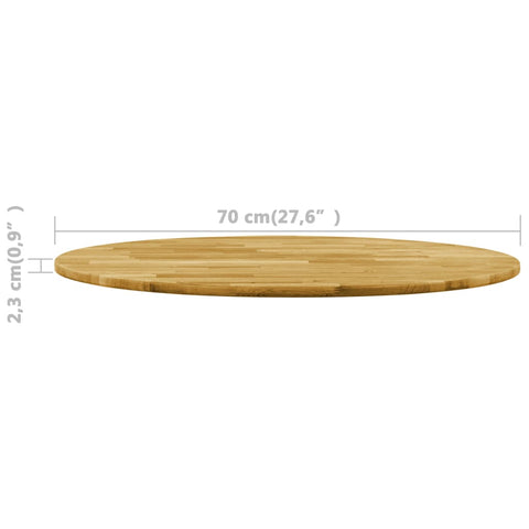 vidaXL Table Top Solid Oak Wood Round 23 mm 700 mm