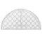 vidaXL Side Table Vintage Style Half Round Metal 72x36x74 cm Silver