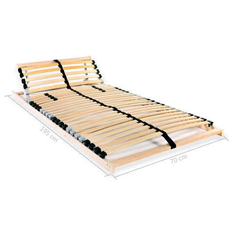 vidaXL Slatted Bed Base without Mattress with 28 Slats 7 Zones 70x200 cm