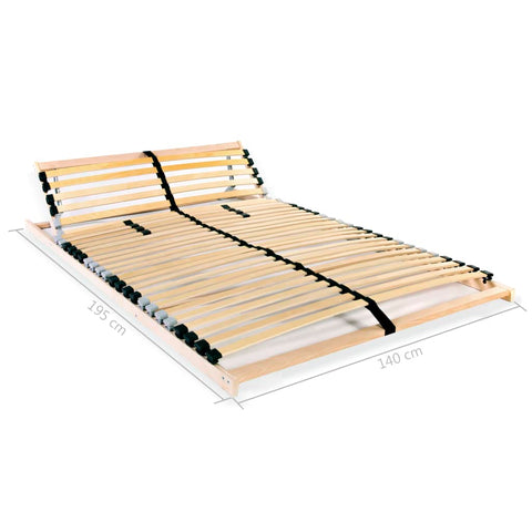 vidaXL Slatted Bed Base without Mattress with 28 Slats 7 Zones 140x200 cm