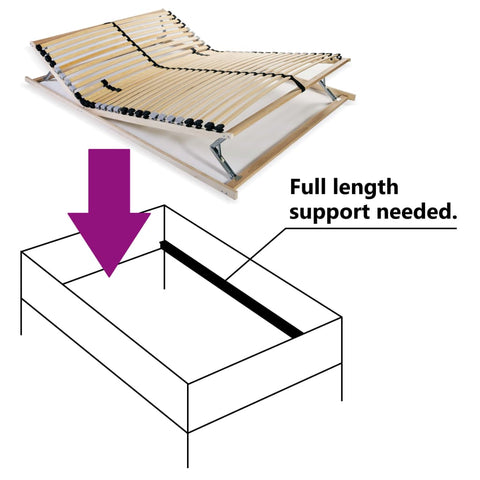 vidaXL Slatted Bed Base without Mattress with 28 Slats 7 Zones 120x200 cm