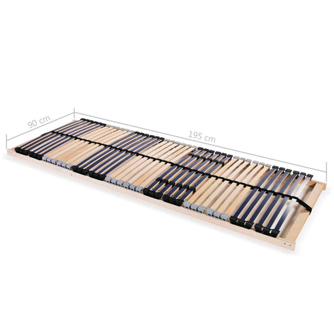 vidaXL Slatted Bed Base without Mattress with 42 Slats 7 Zones 90x200 cm