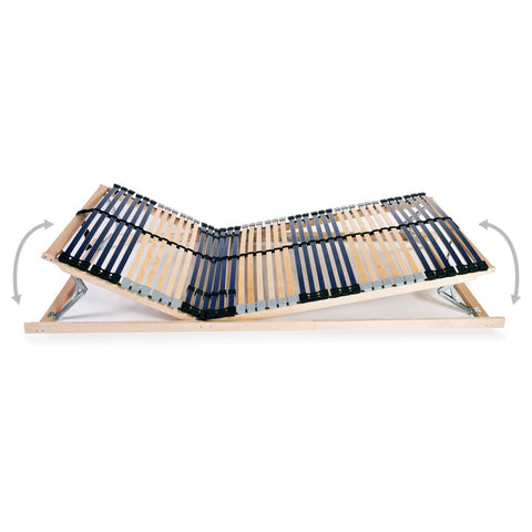 vidaXL Slatted Bed Base without Mattress with 42 Slats 7 Zones 120x200 cm