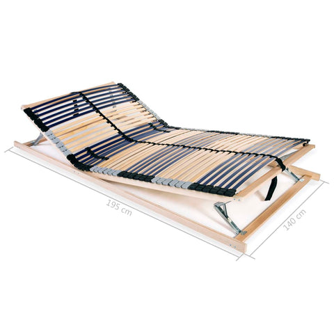 vidaXL Slatted Bed Base without Mattress with 42 Slats 7 Zones 140x200 cm