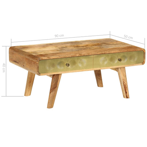 vidaXL Coffee Table Solid Mango Wood 90x50x40 cm