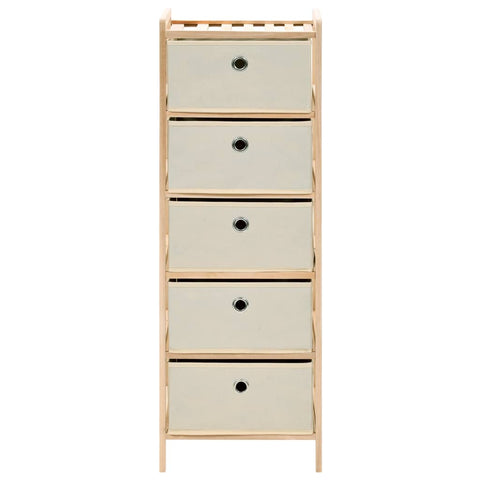 vidaXL Storage Rack with 5 Fabric Baskets Cedar Wood Beige