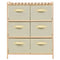 vidaXL Storage Rack with 6 Fabric Baskets Cedar Wood Beige