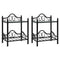 vidaXL Bedside Tables 2pcs Steel and Tempered Glass 45x30.5x60cm Black