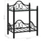 vidaXL Bedside Tables 2pcs Steel and Tempered Glass 45x30.5x60cm Black