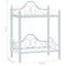 vidaXL Bedside Table Steel and Tempered Glass 45x30.5x60 cm White
