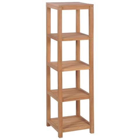 vidaXL 4-Tier Bathroom Storage Rack Solid Teak 42x42x165 cm