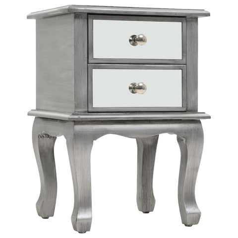 vidaXL Mirrored Nightstand MDF and Glass 34.5x30x50 cm