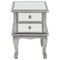 vidaXL Mirrored Nightstand MDF and Glass 34.5x30x50 cm