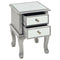 vidaXL Mirrored Nightstand MDF and Glass 34.5x30x50 cm