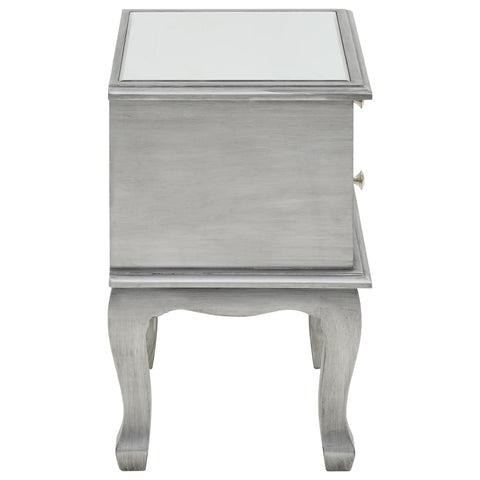 vidaXL Mirrored Nightstand MDF and Glass 34.5x30x50 cm