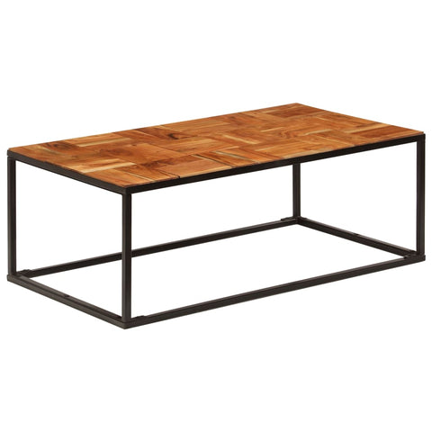 vidaXL Coffee Table 110x60x40 cm Solid Acacia Wood and Steel