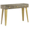 vidaXL Console Table Solid Mango Wood Grey with Brass 110x35x76 cm