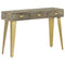 vidaXL Console Table Solid Mango Wood Grey with Brass 110x35x76 cm
