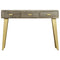 vidaXL Console Table Solid Mango Wood Grey with Brass 110x35x76 cm