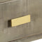 vidaXL Console Table Solid Mango Wood Grey with Brass 110x35x76 cm