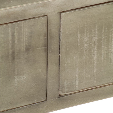 vidaXL Console Table Solid Mango Wood Grey with Brass 110x35x76 cm
