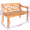 vidaXL Batavia Bench 98 cm Solid Mahogany Wood Light Brown