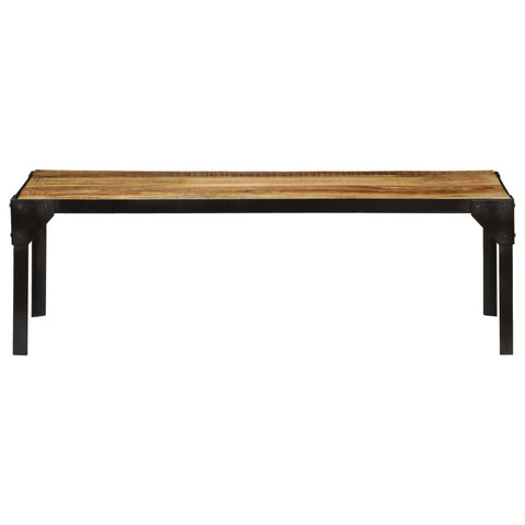 vidaXL Coffee Table Solid Rough Mango Wood and Steel 110 cm