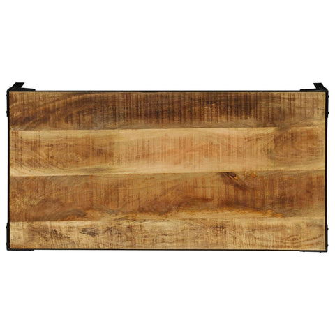 vidaXL Coffee Table Solid Rough Mango Wood and Steel 110 cm