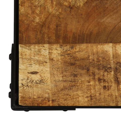 vidaXL Coffee Table Solid Rough Mango Wood and Steel 110 cm