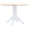 vidaXL Dining Table White and Brown 106 cm Solid Rubber Wood