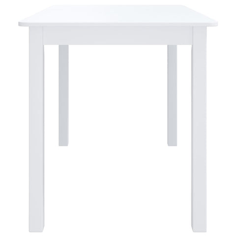 vidaXL Dining Table White 114x71x75 cm Solid Rubber Wood
