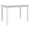 vidaXL Dining Table White and Brown 114x71x75 cm Solid Rubber Wood