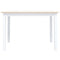 vidaXL Dining Table White and Brown 114x71x75 cm Solid Rubber Wood
