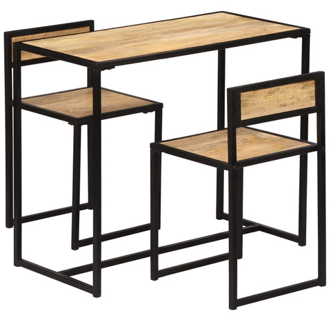 vidaXL 3 Piece Dining Set Solid Mango Wood