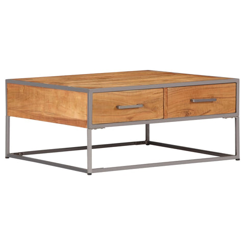 vidaXL Coffee Table 75x75x35 cm Solid Acacia Wood