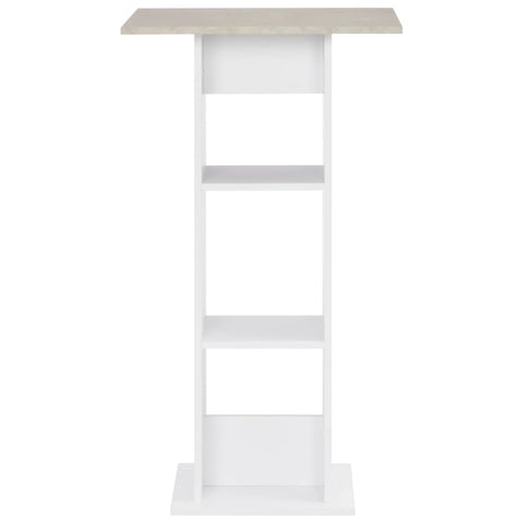 vidaXL Bar Table White and Concrete 60x60x110 cm
