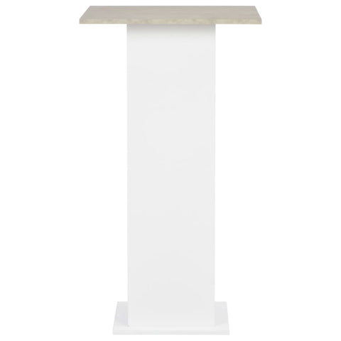 vidaXL Bar Table White and Concrete 60x60x110 cm