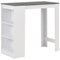 vidaXL Bar Table with Shelf White 110x50x103 cm