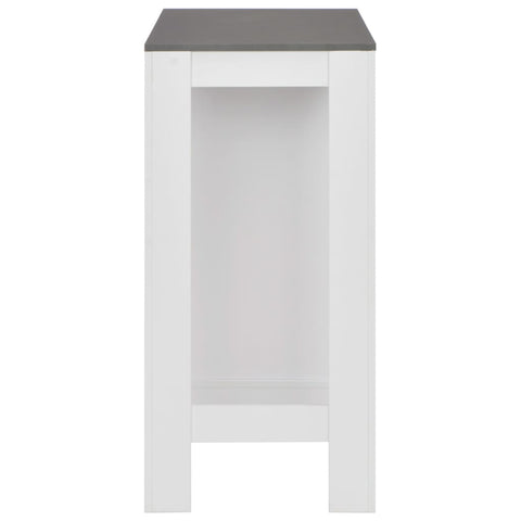 vidaXL Bar Table with Shelf White 110x50x103 cm