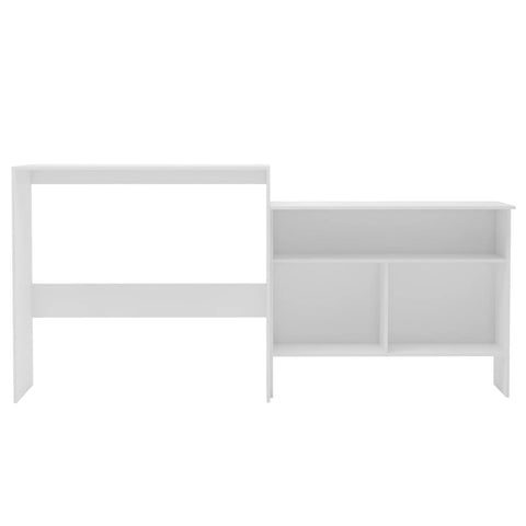 vidaXL Bar Table with 2 Table Tops White 130x40x120 cm