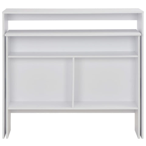 vidaXL Bar Table with 2 Table Tops White 130x40x120 cm