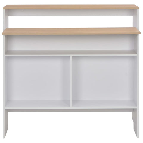 vidaXL Bar Table with 2 Table Tops White and Oak 130x40x120 cm