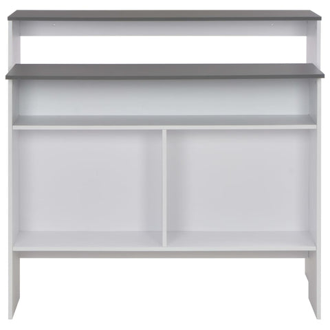 vidaXL Bar Table with 2 Table Tops White and Grey 130x40x120 cm